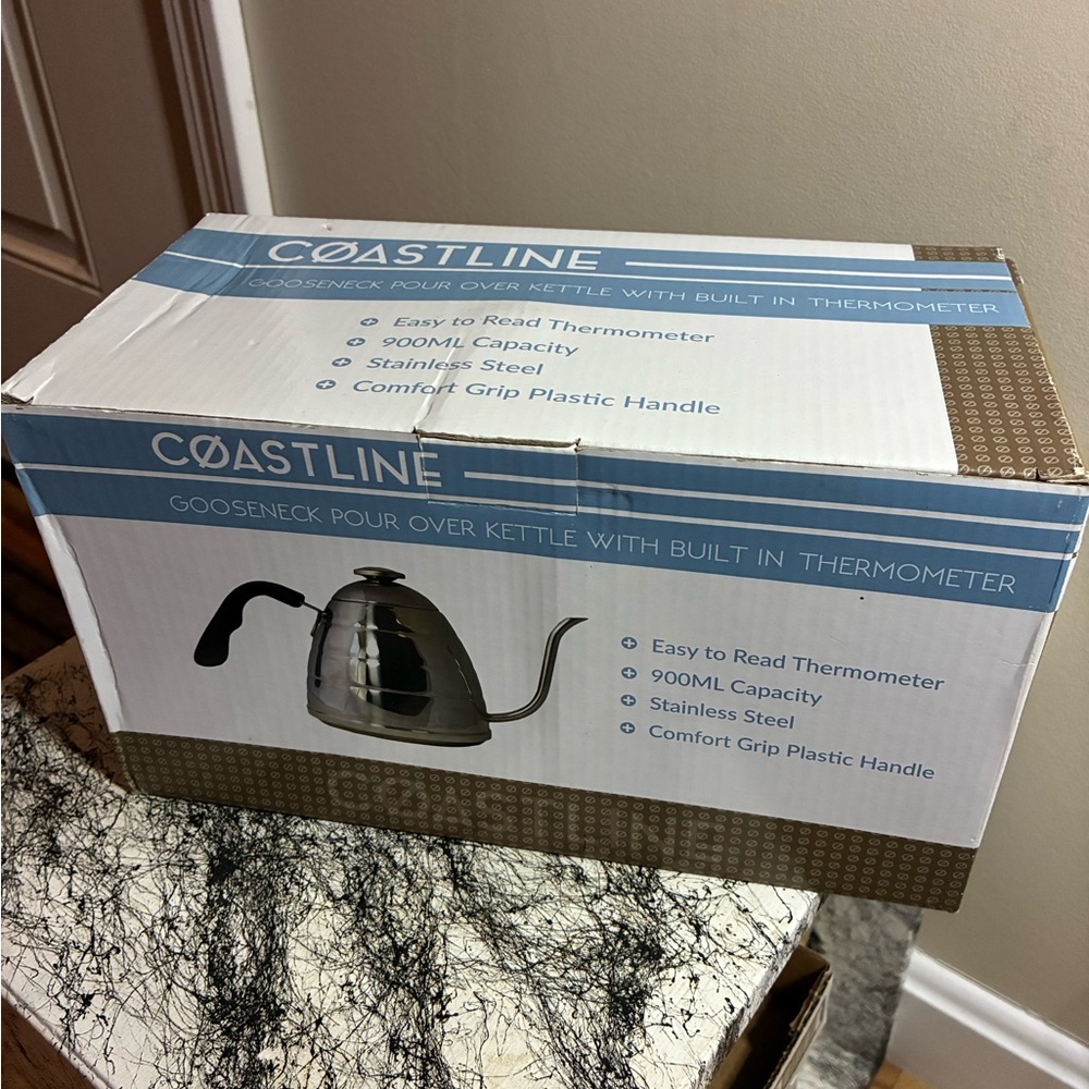Silver Gooseneck Kettle with Thermometer